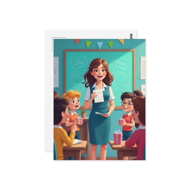 "Tack, lärare!" Vykort (Fram/Back In Situ)