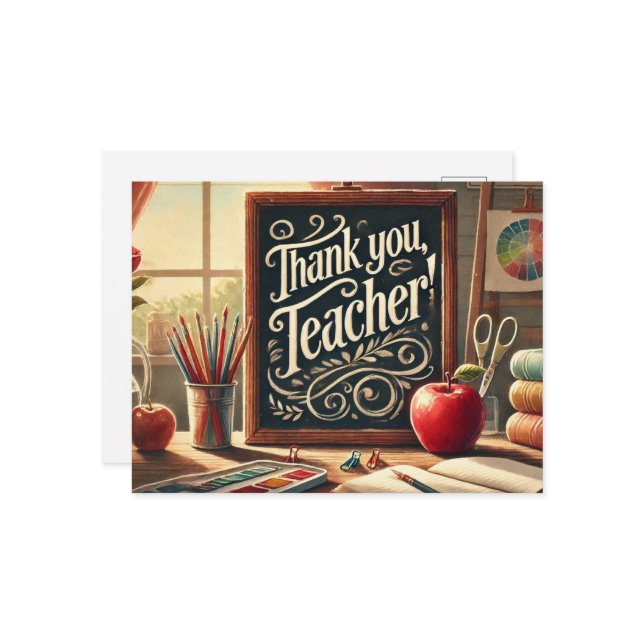 "Tack, lärare!" Vykort (Fram/Back In Situ)