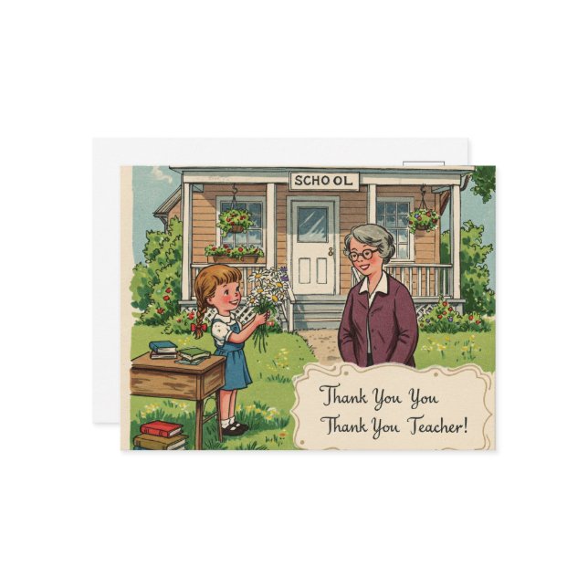 "Tack, lärare!" Vykort (Fram/Back In Situ)