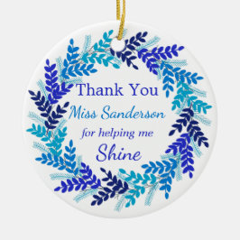 Tack Lärarens blåa julkrans Julgransprydnad Keramik