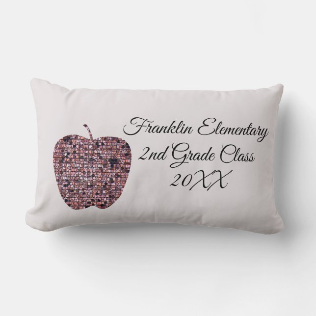 Tack Läraruppskattning Mosaic Red Apple Lumbarkudde (Framsida)