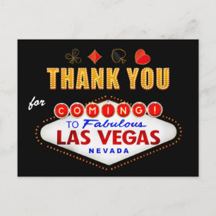 tack - Las Vegas Sign Fabulous Casino Night Vykort