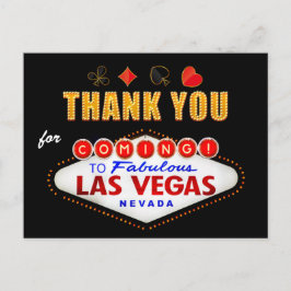 Tack - Las Vegas Sign Fabulous Casino Night Vykort