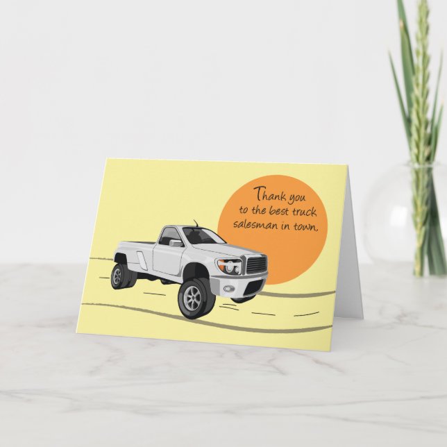 Tack Lastbil Salesman Plocka upp Lastbil Kort (Framsida)