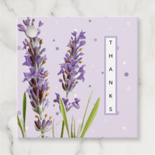 Tack Lavendelblomma Mörka Prickar Gåvor Etiketter