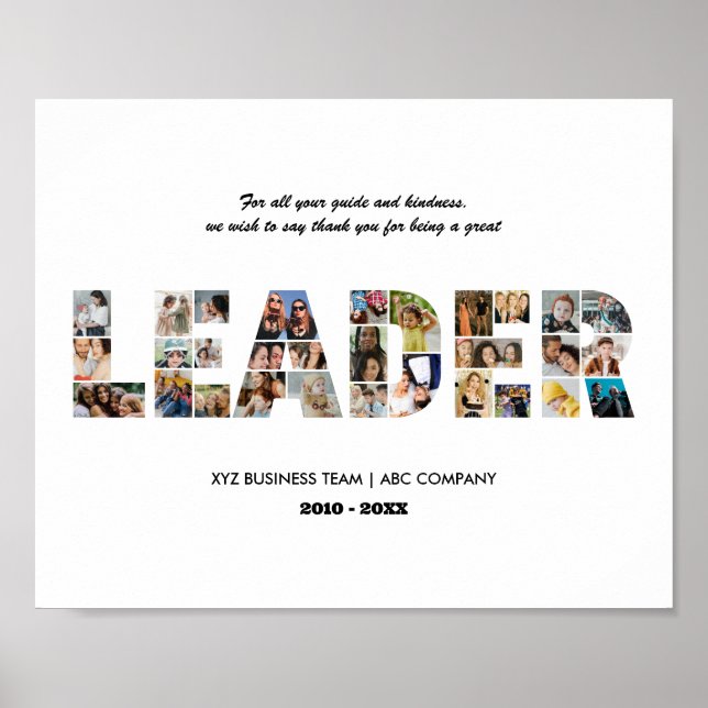 Tack Leader Photo Collage Farewell Pension Poster (Framsidan)