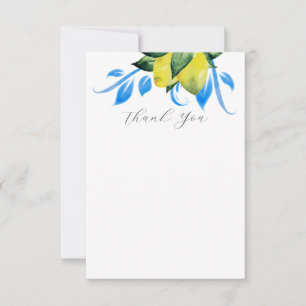 Tack, Lemon Bröllop, Elegant Blue Tack Kort