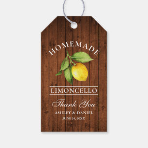 Tack, Lemon Wood Limoncello Bröllop Presentetikett