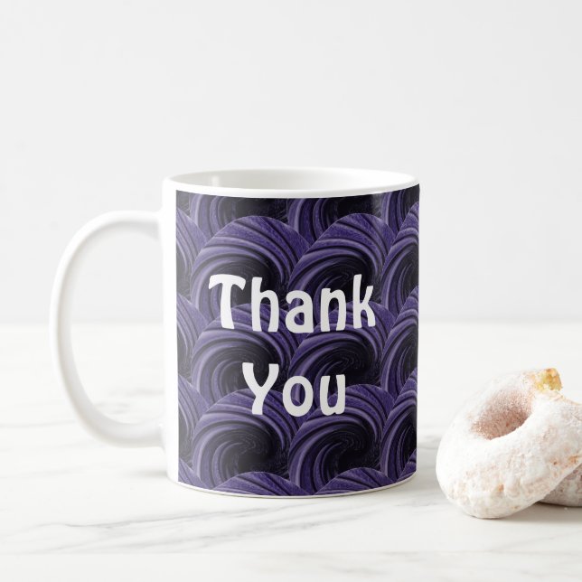 Tack Lila Black Modern Artsy-uppskattning Kaffemugg (Med munk)