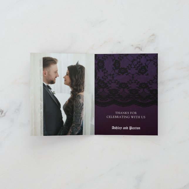Tack Lila Bouquet med Kråka | Foto (Inuti)