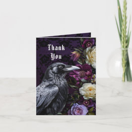 Tack Lila Bouquet med Kråka | Foto Kort