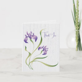 Tack Lila Iris on Wood Kort