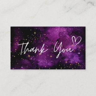 Tack Lila Night Himlar Cosmic Galaxy Sparkles Visitkort