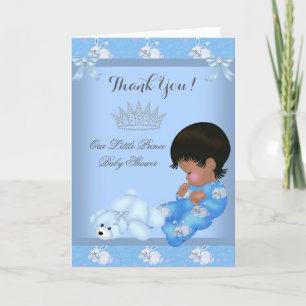 Tack lille prinsen Baby Shower Pojke Blå AM Kort