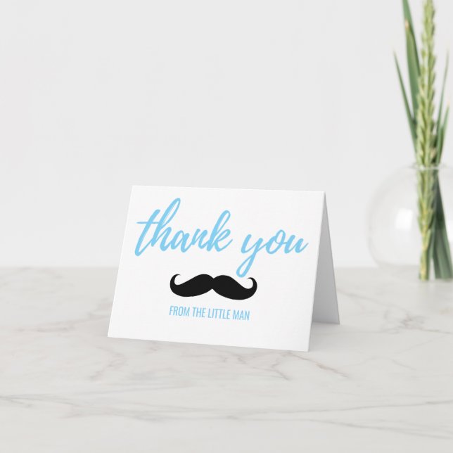 TACK Little Man Baby Shower Blue | FOTO Kort (Framsida)