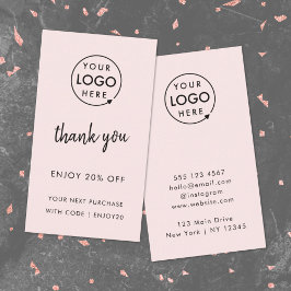 Tack | Logotyp för Rosa Modern Business Rabattkort