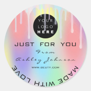 Tack-Logotyp-holograf med WEBBEN Kärlek Runt Klistermärke