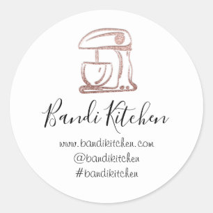 Tack Logotyp Kitchen Cooking Robot Chef White Runt Klistermärke