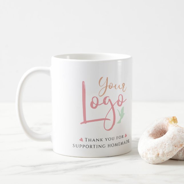 Tack, Logotyp Marknadsföring Kaffemugg (Med munk)