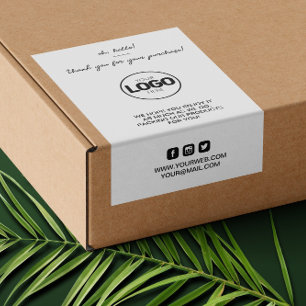 Tack Logotyp Packing Trendig Shipping Märke