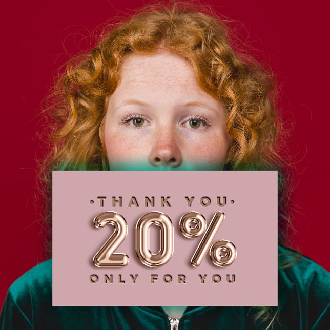 Tack Logotyp QRCODE 20%OFF Rabattkod Guld Visitkort (Thank You Logo QRCODE 20%OFF Discount Code Gold Business Card)