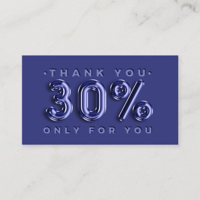 Tack Logotyp QRCODE 30%OFF Rabattkod - marin flott Visitkort (Framsida)