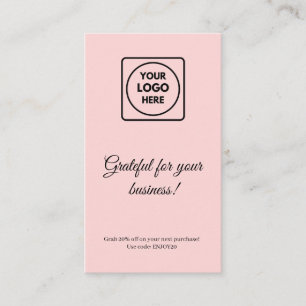 Tack Logotyp Rosa Modern Business Rabattkort