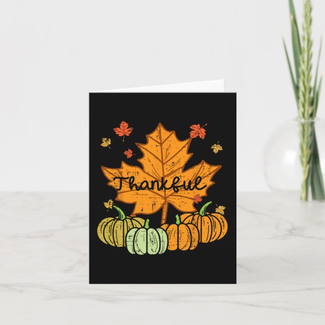 Tack, Löv Pumpkin Cute Thanksgiving Fall Manar W Kort (Framsida)