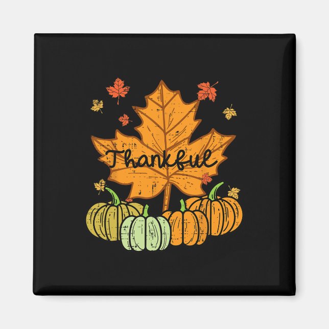 Tack, Löv Pumpkin Cute Thanksgiving Fall Manar W Magnet (Framsidan)