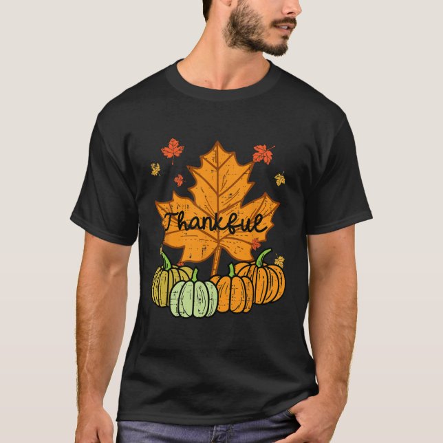 Tack, Löv Pumpkin Cute Thanksgiving Fall Manar W T Shirt (Framsida)