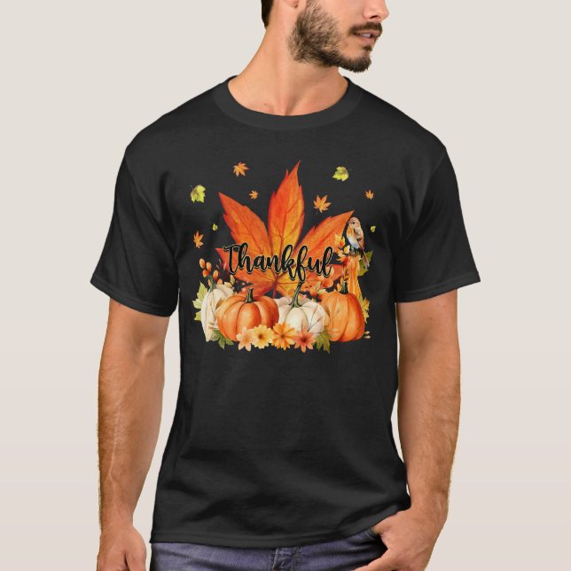 Tack, Löv Pumpkin Cute Thanksgiving Fall Manar W T Shirt (Framsida)