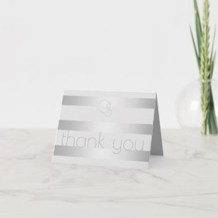 Tack Luminous Silver Rand Monogram Anteckningskort