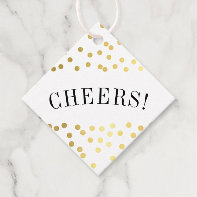 TACK luxe snyggt guld konfetti spots chets Gåvor Etiketter (Framsida)