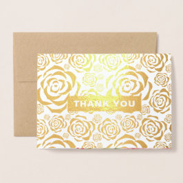 Tack Luxury Real Foil Blommigt Bröllopskort Folierat Kort