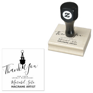 Tack Macrame Hanging Plant Business Stämpel