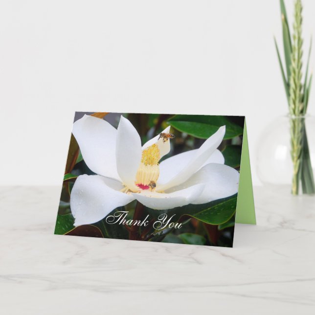 Tack Magnolia- och honungsbinkort Kort (Framsida)