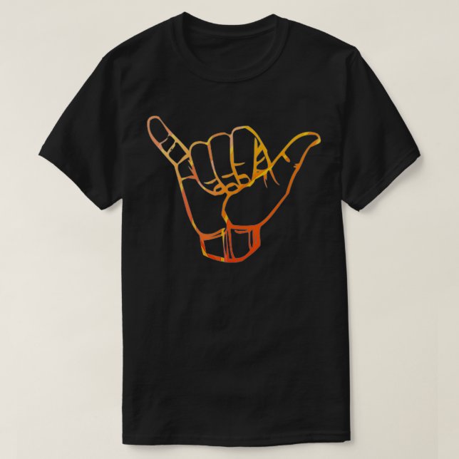 Tack Mahalo Hawaii Hand-signal T Shirt (Design framsida)