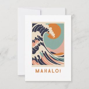 Tack, Mahalo-kort, Underbar våg Tack Kort