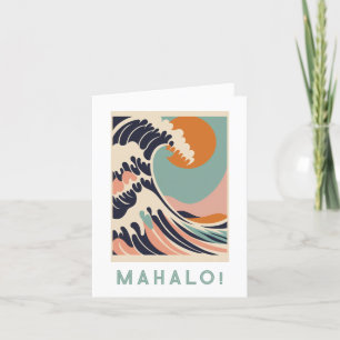 Tack, Mahalo-kort, Underbar Wave-design Tack Kort