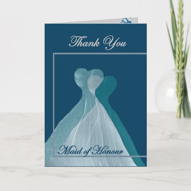 TACK Maid of honor - TEAL BLUE GOwen Kort (Framsida)