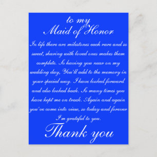 Tack, maid of honor vykort