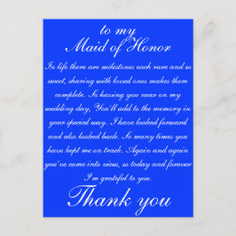 Tack, maid of honor vykort