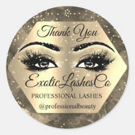Tack Makeup Artist Guld LASHES Cleane Runt Klistermärke