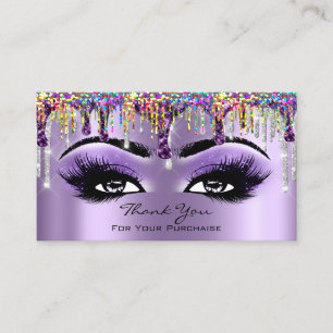 Tack Makeup Brow Eyelash Drives Lila Holograph Visitkort