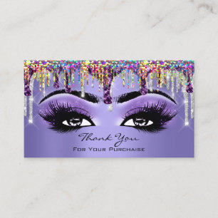 Tack Makeup Brow Eyelash Drives Lila Silver Visitkort