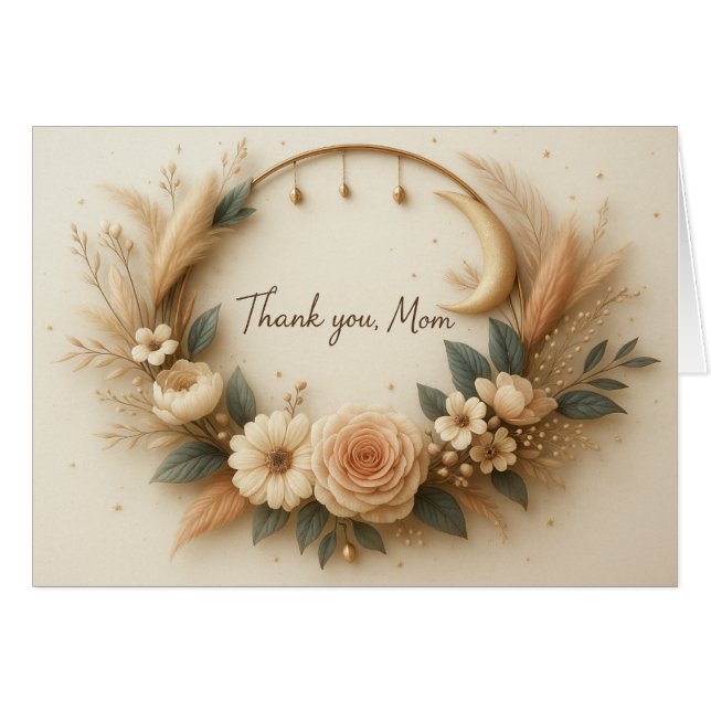 Tack, Mamma anpassat kort med svensk verse (Framsidan Horizontal)