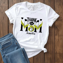 Tack mamma blommig personlig t-shirt