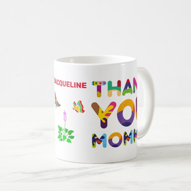 Tack Mamma Colorful Anpassade Kaffemugg (Framsida höger)