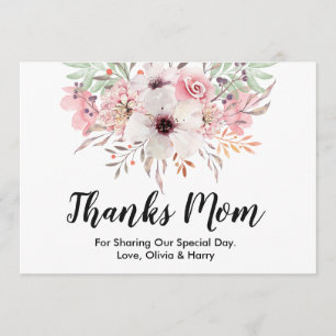Tack mamma Country Floral Bröllop Tacksamhetskor Kort