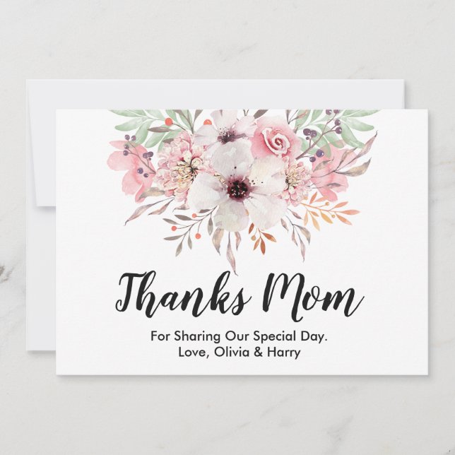 Tack mamma Country Floral | Bröllop Tacksamhetskor Kort (Framsida)